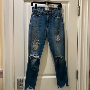 Alice and Olivia jeans AO LA , ripped with studs size 26